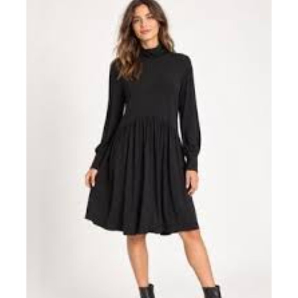 Peruvian Connection Nicole Lightweight Jersey Tunic Dress XL Black Pima Cotton